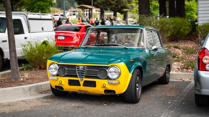 An Alfa Romeo Giulia Super hiding at the PTSRS meet